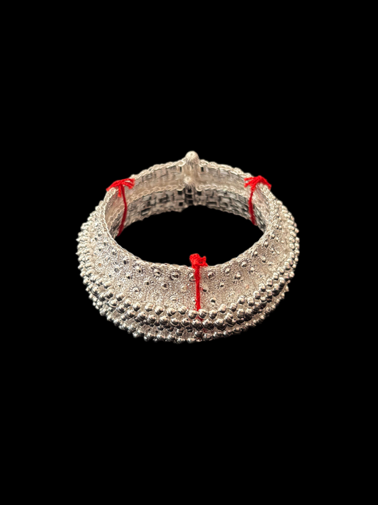 Heavy Silver Anklet Reshampatti