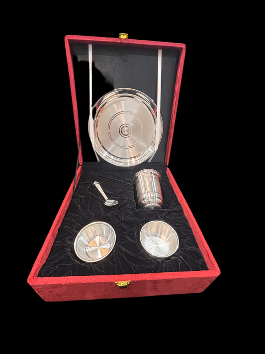Silver Bartan Set For Gifting , Wedding