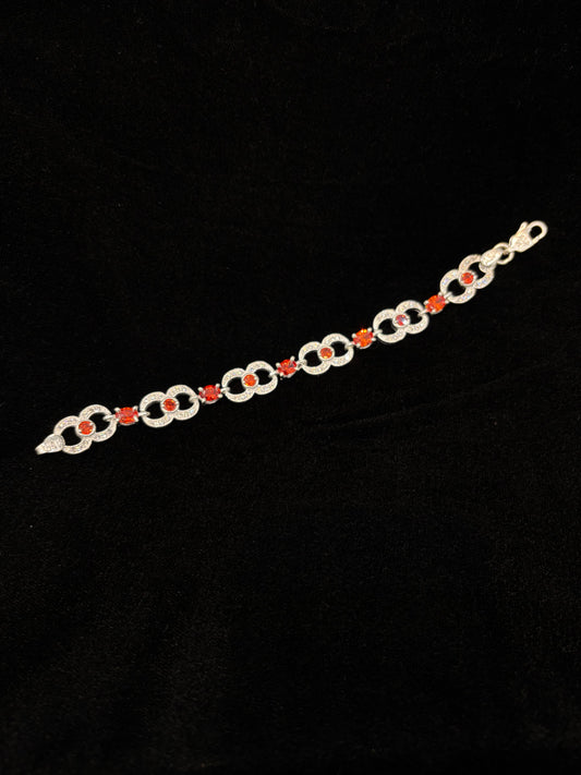 Silver Antique Stone Bracelet