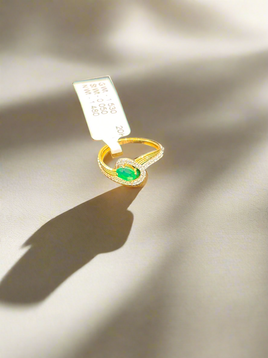20K Ladies Ring with Panna Stone